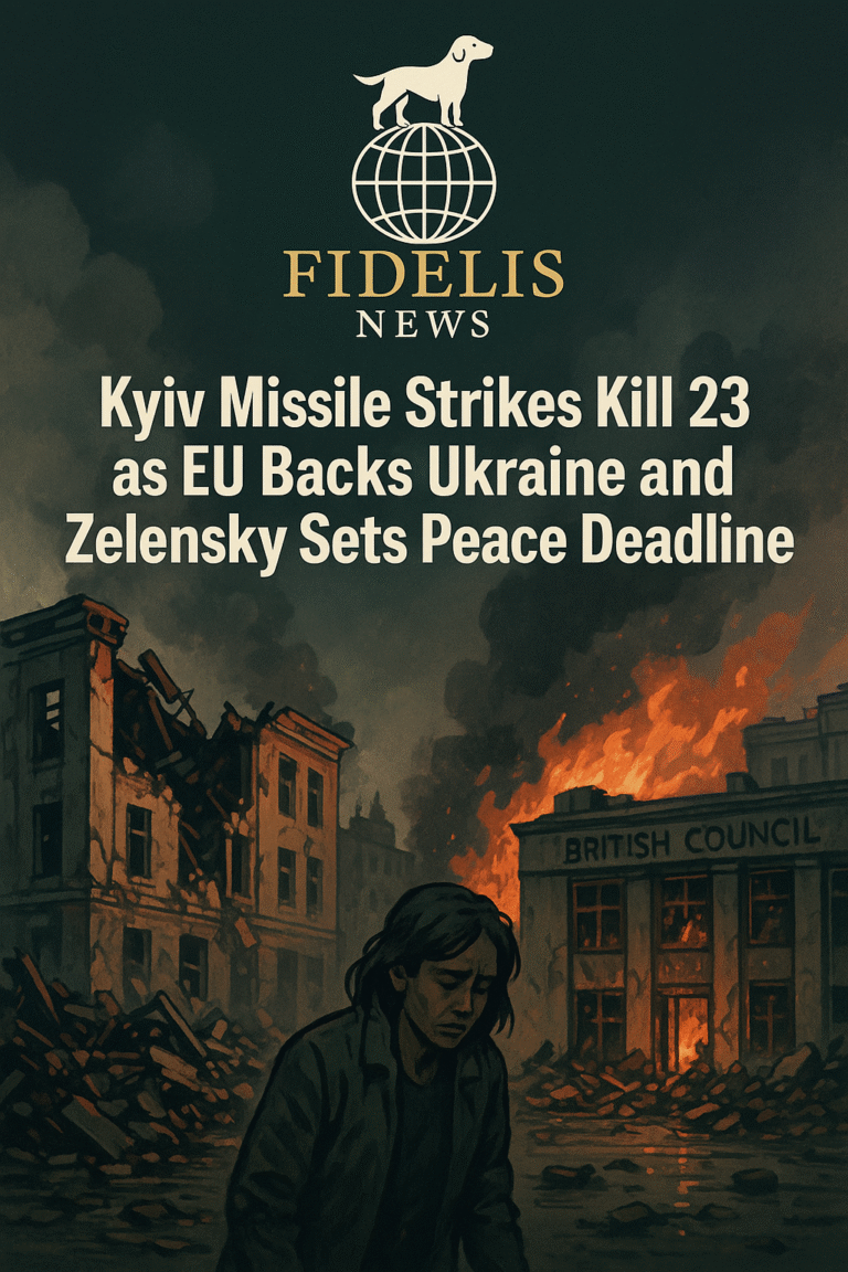 Kyiv Missile Strikes Leave 23 Dead as Zelenskyy Sets September Deadline for Peace Talks