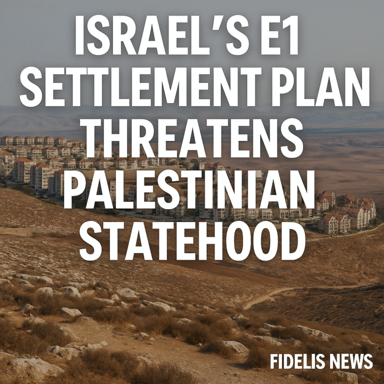 Israel’s E1 Settlement Plan Threatens Palestinian Statehood