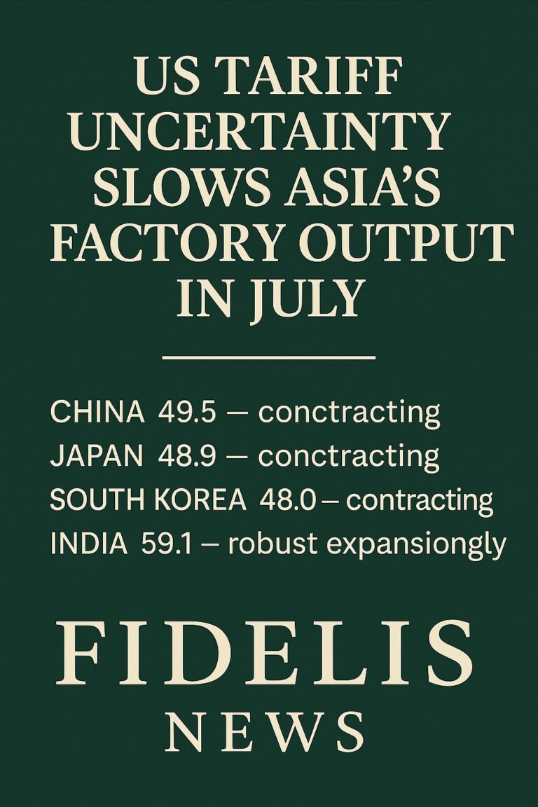US Tariff Uncertainty Slows Asia’s Factory Output in July