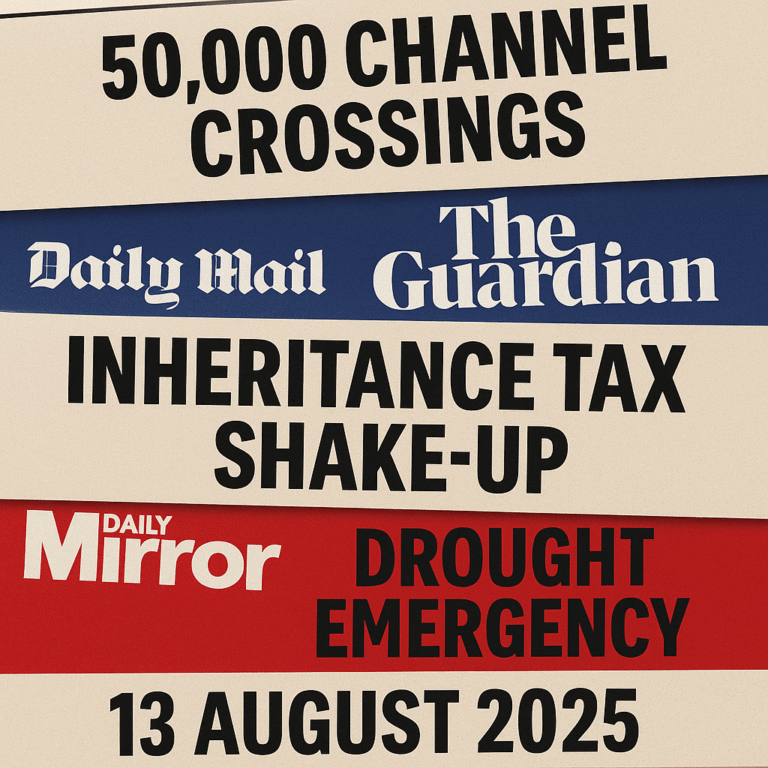 Tonight’s UK Front Pages: Official Headlines for 13 August 2025