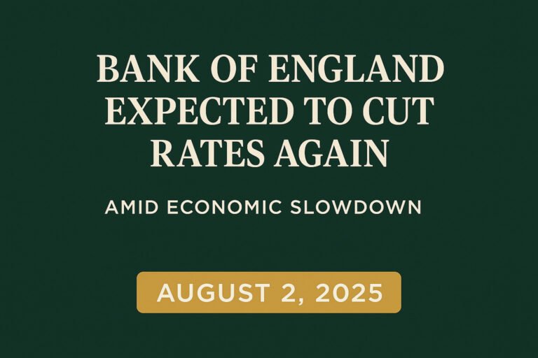 Bank of England Expected to Cut Rates Again Amid Economic Slowdown