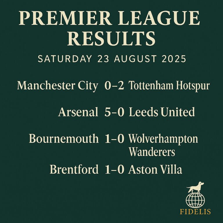 Premier League Round-Up: Tottenham Stun City, Arsenal Thrash Leeds – 23 August 2025
