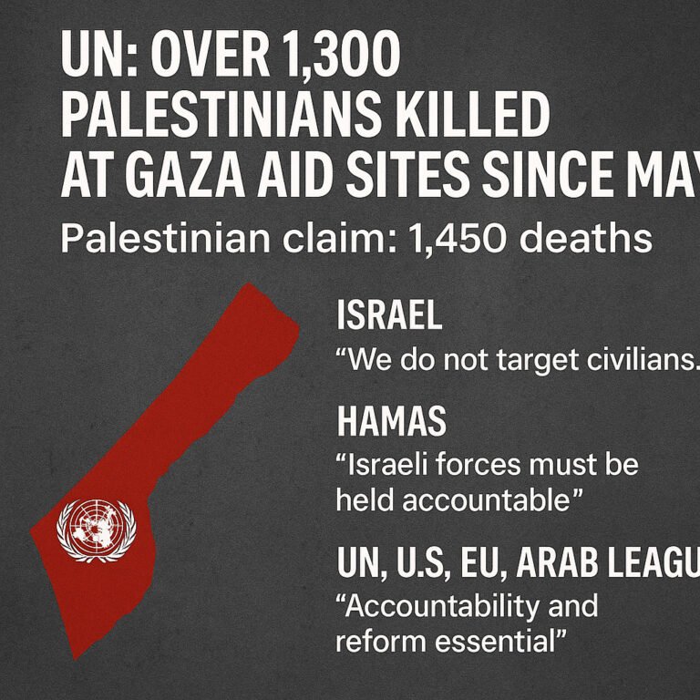 UN: Over 1,300 Palestinians Killed at Gaza Aid Sites Since May as Israel Faces Global Pressure