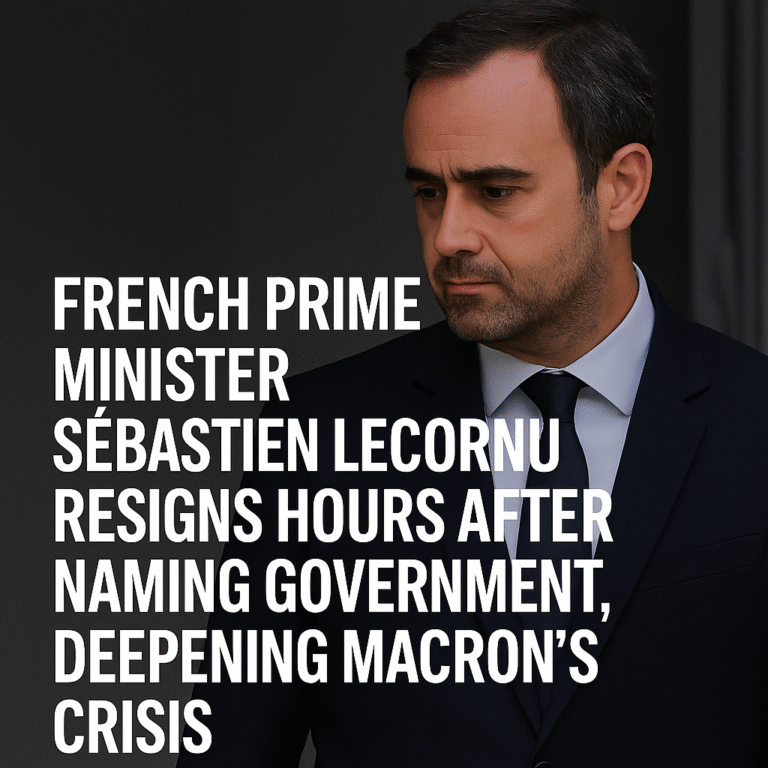 French Prime Minister Sébastien Lecornu Resigns Hours After Naming Government, Deepening Macron’s Crisis