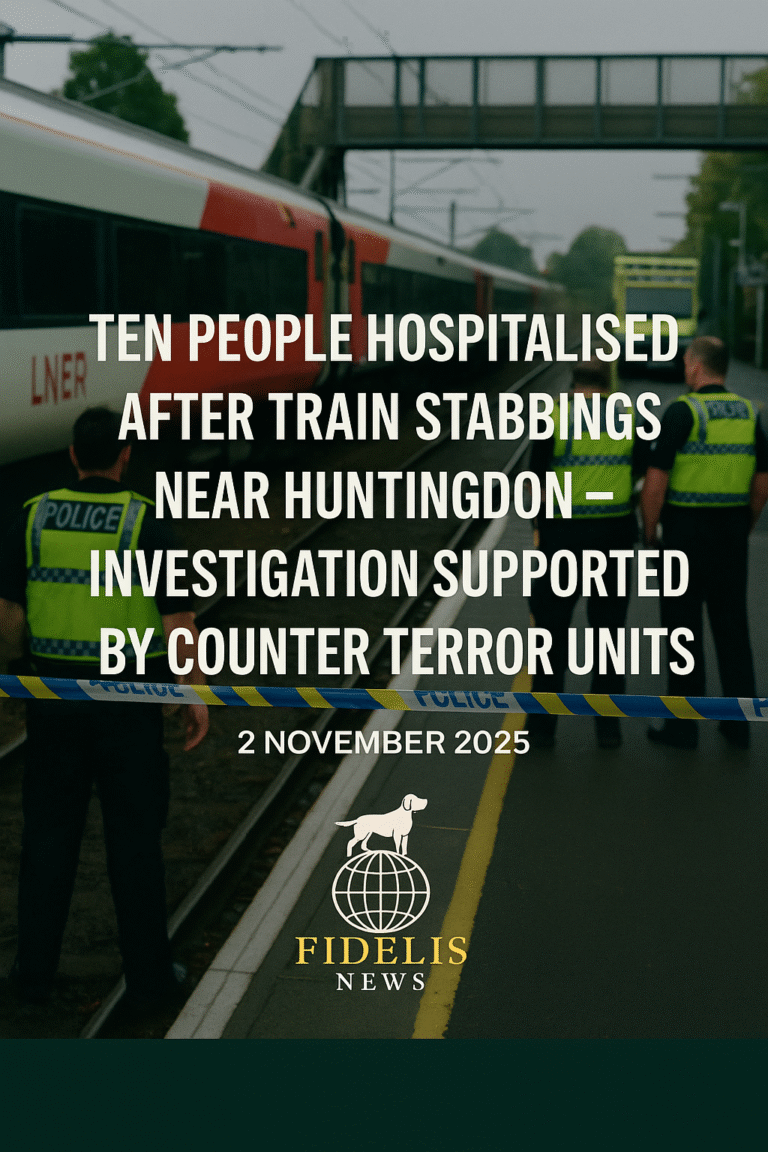Ten People Hospitalised After Train Stabbings Near Huntingdon – Investigation Supported by Counter Terror Units