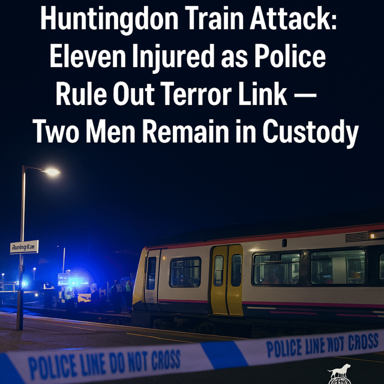 Eleven People Hospitalised After Train Stabbing Near Huntingdon — Motive Still Unclear as Terror Label Dismissed